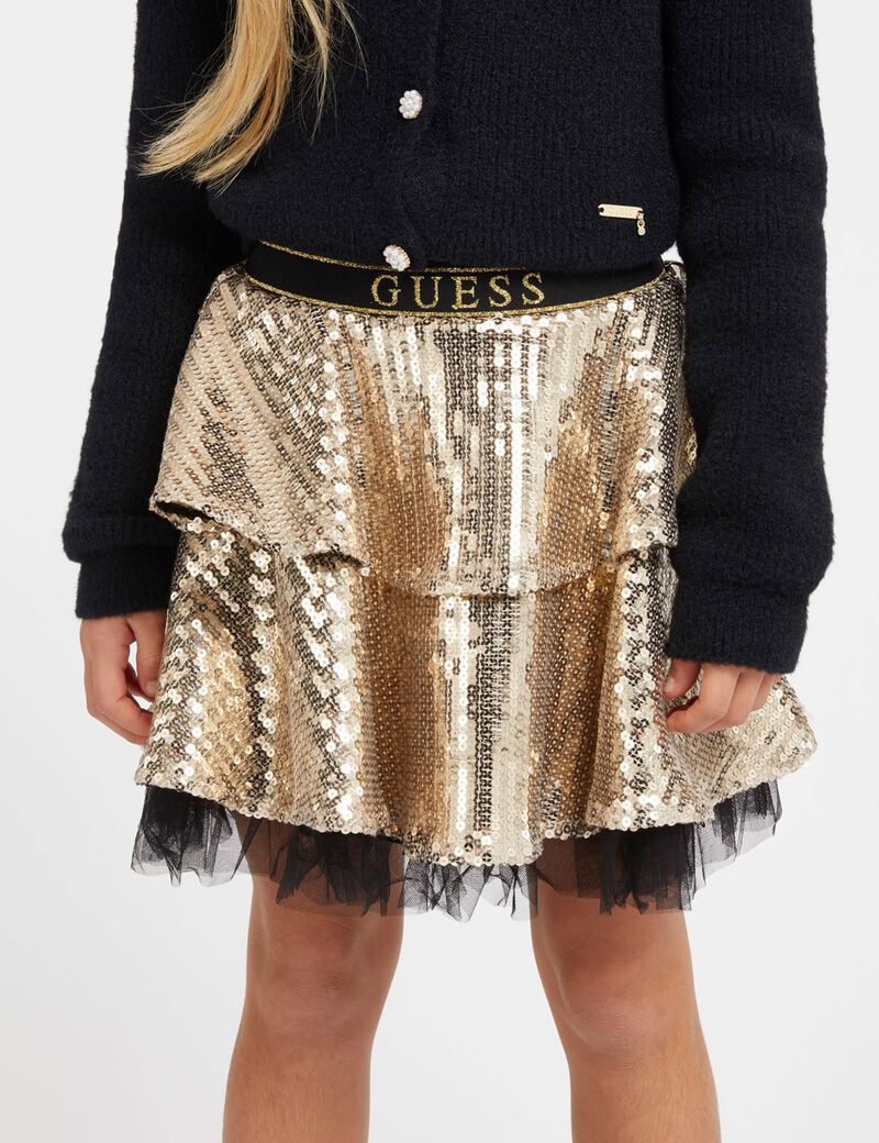All over sequins mini skirt