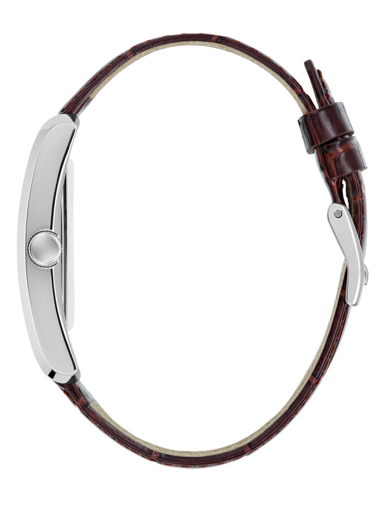 Mens Bronze/Brown/Rose Gold Tone Rectangle Analog Watch