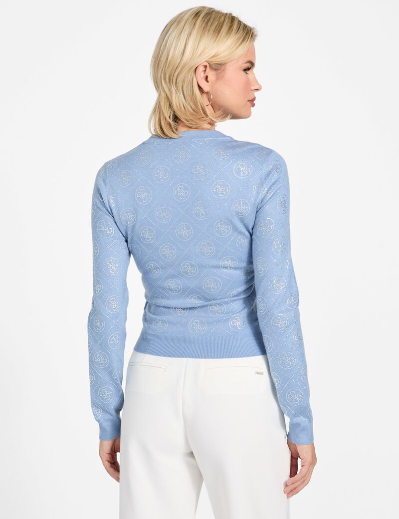 Logo rhinestones sweater