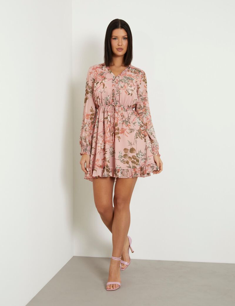 Floral print mini dress