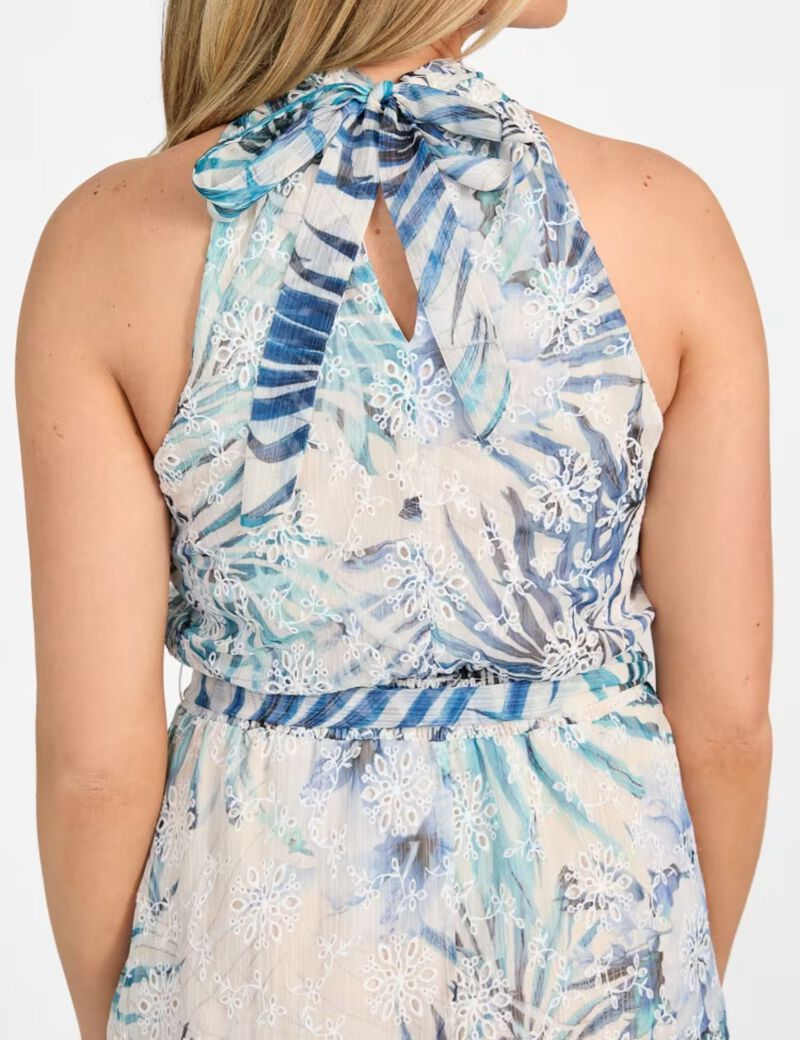 Fit-and-flare chiffon mini dress