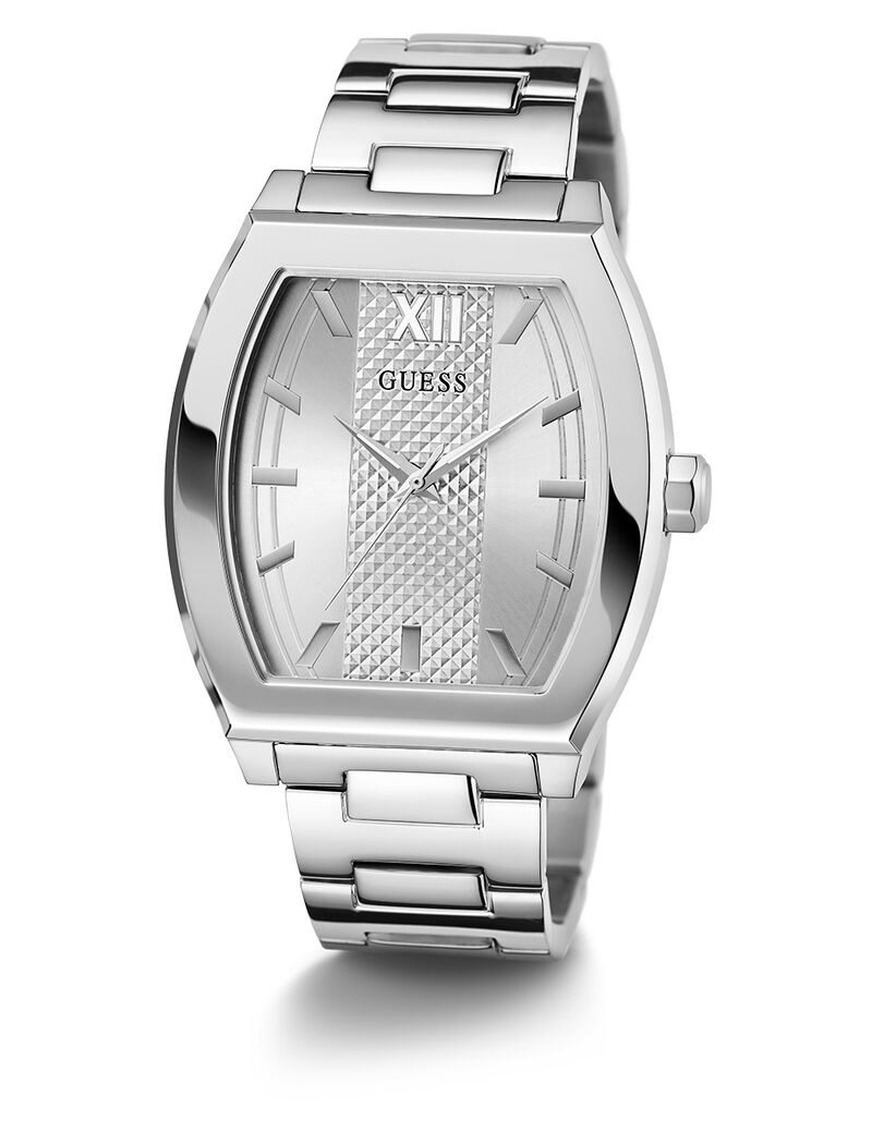 ساعة تناظرية من الفولاذ المقاوم للصدأ