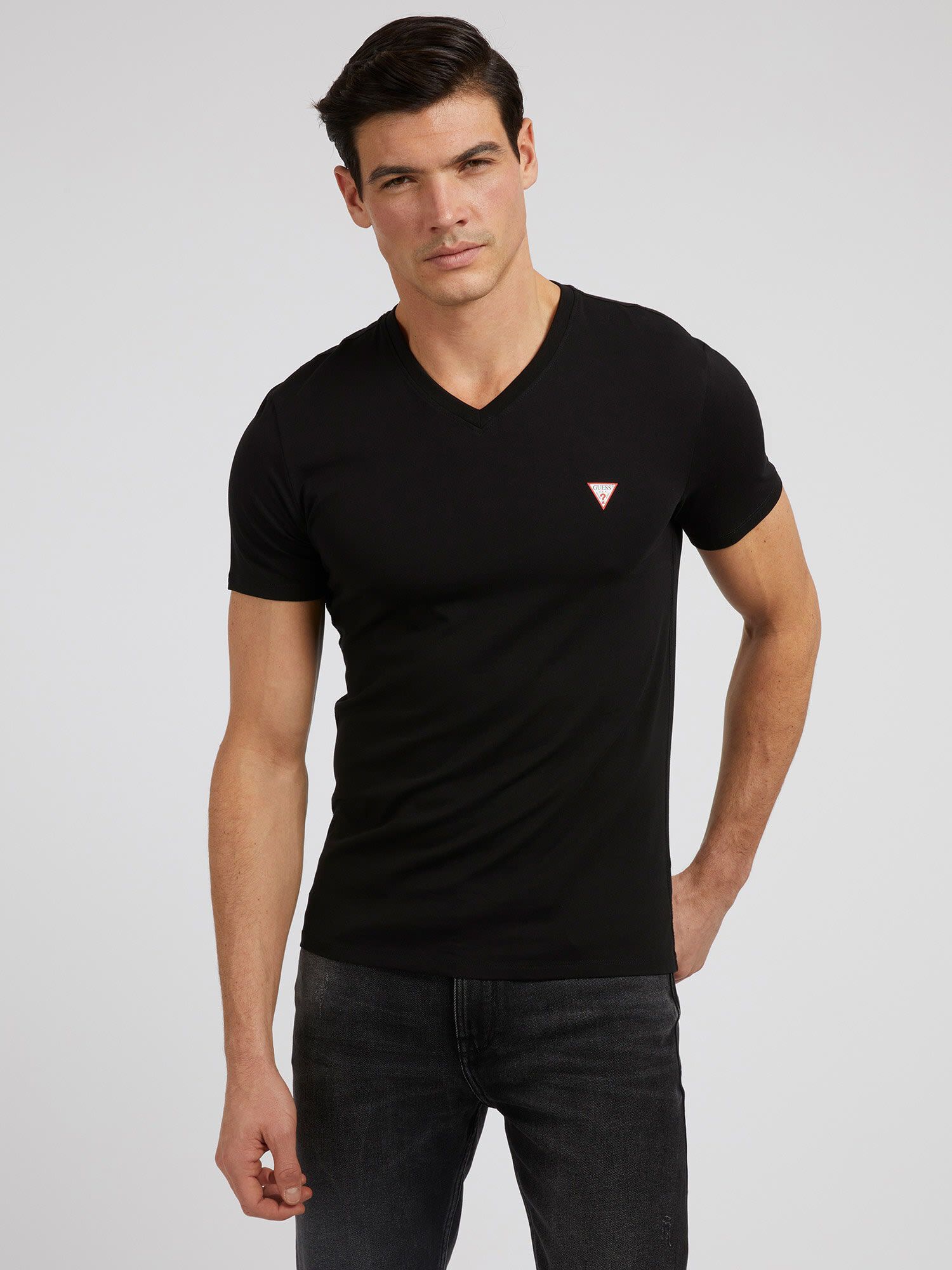 Guess men's v 2025 neck t shirts