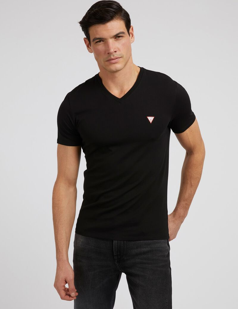 guess v neck t shirt mens