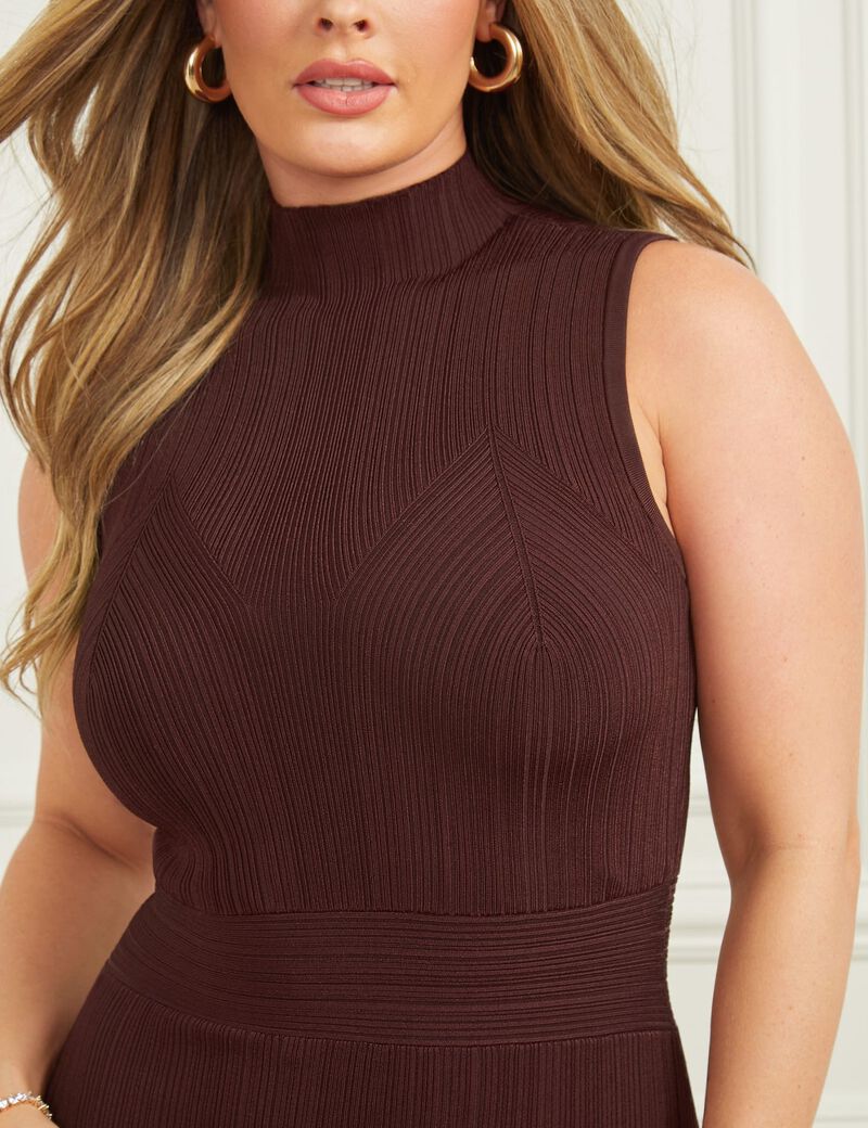 Marciano rib knit sweater midi dress