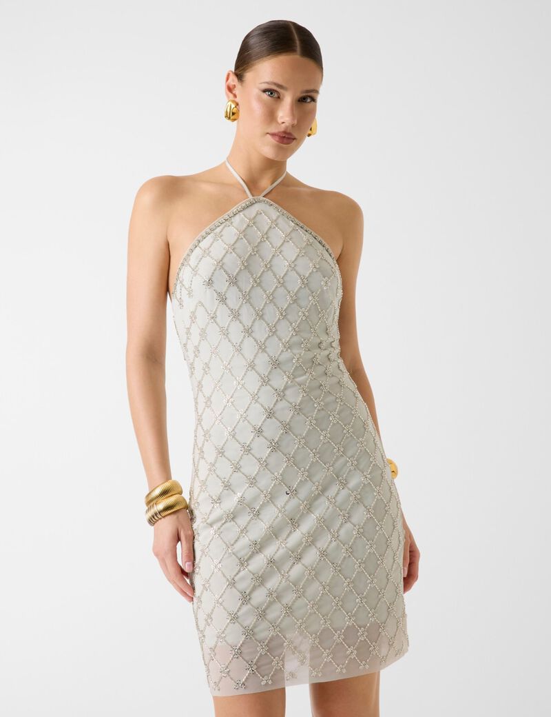 Marciano crystal mini dress