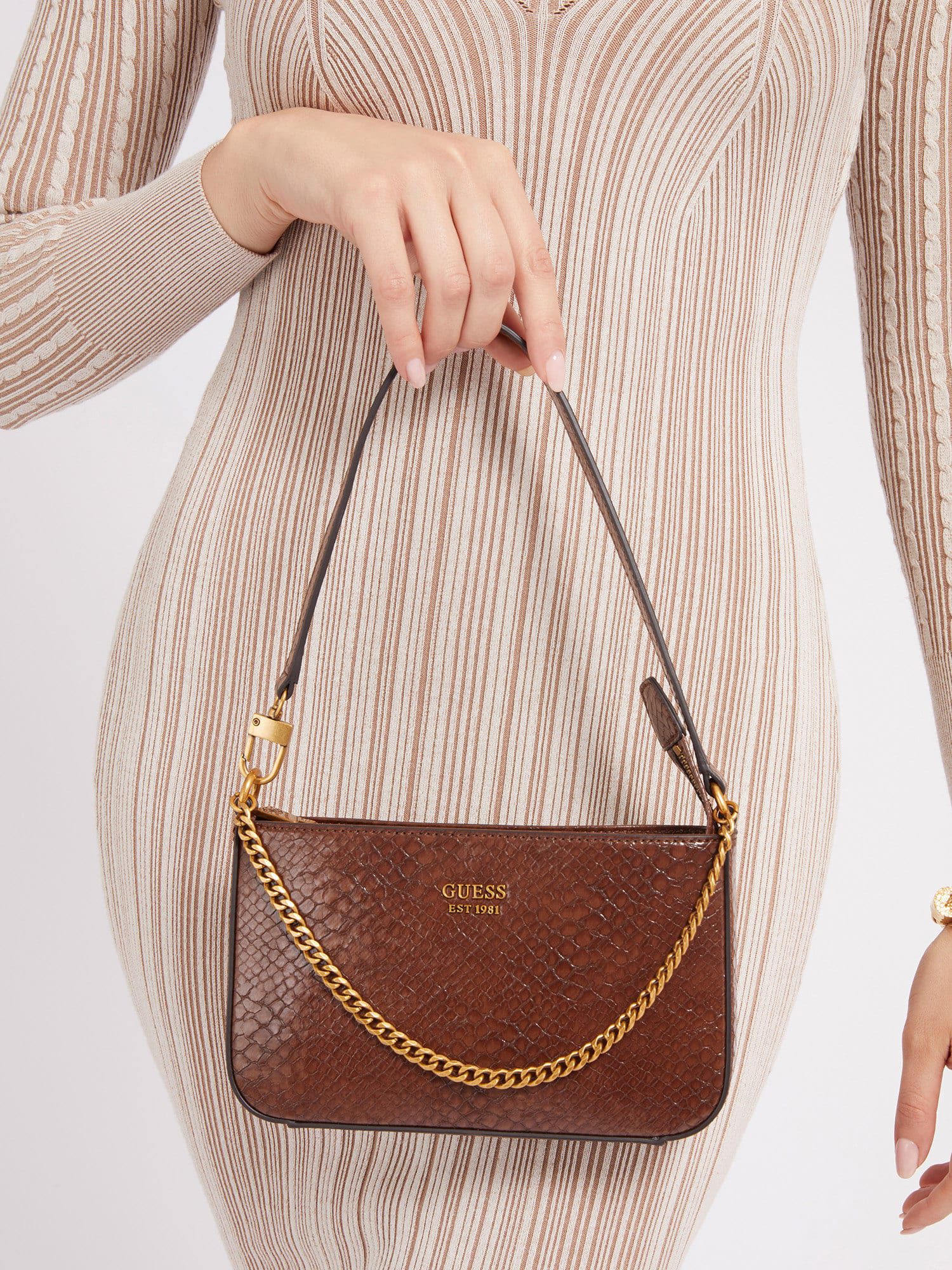 Guess brown leather bag hotsell