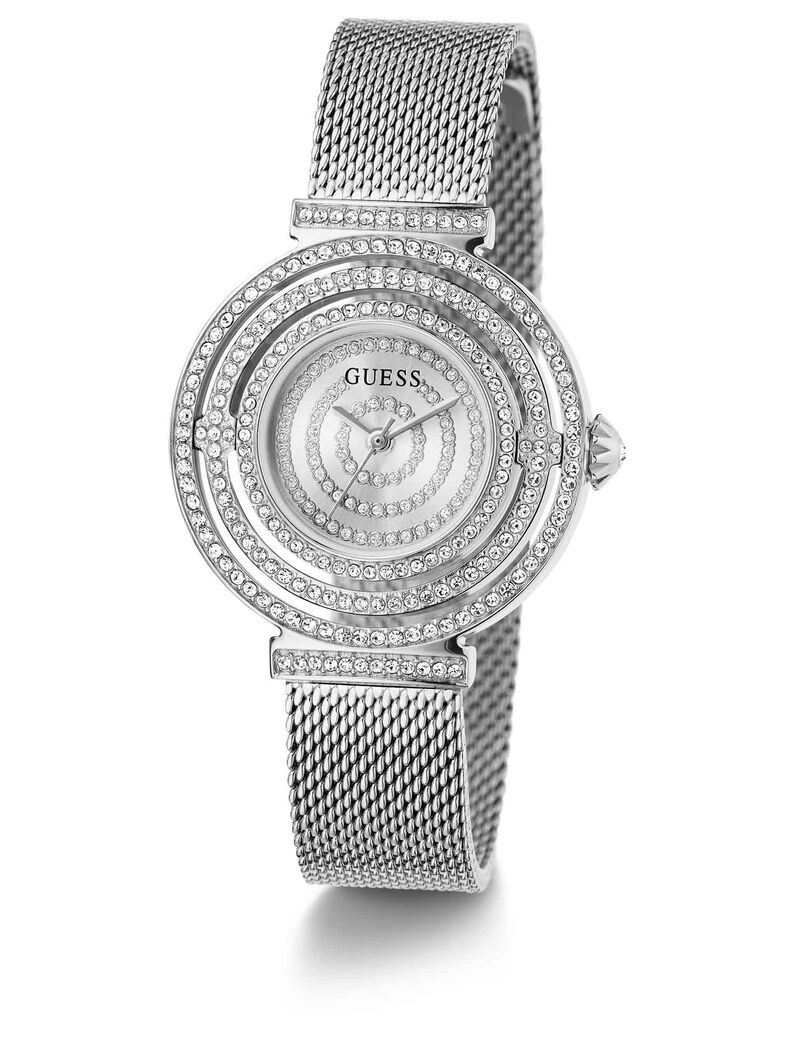 Silver-tone Mesh Analog Watch