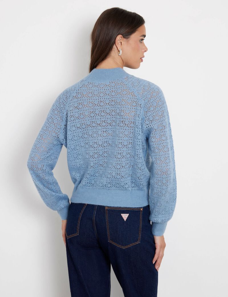 Openwork wool blend sweater
