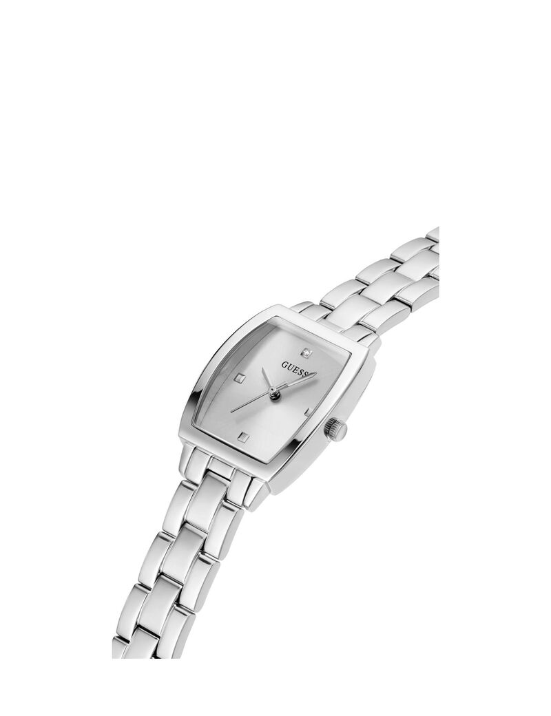 Silver And Diamond Analog Watch