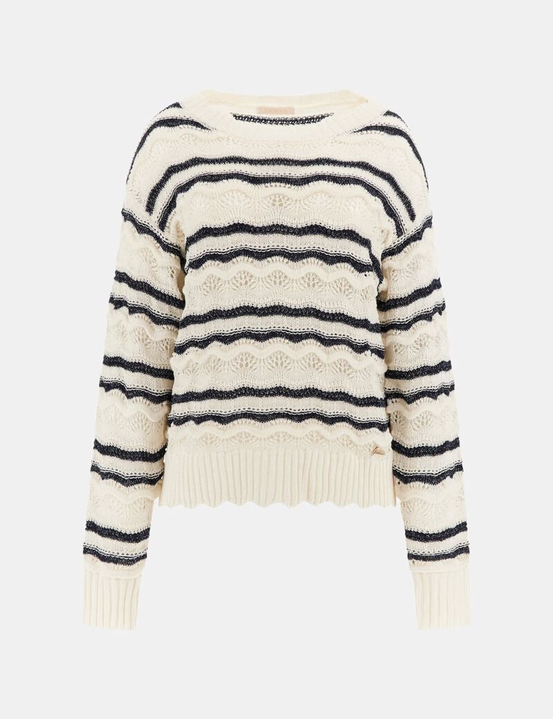 Openwork knit sweater