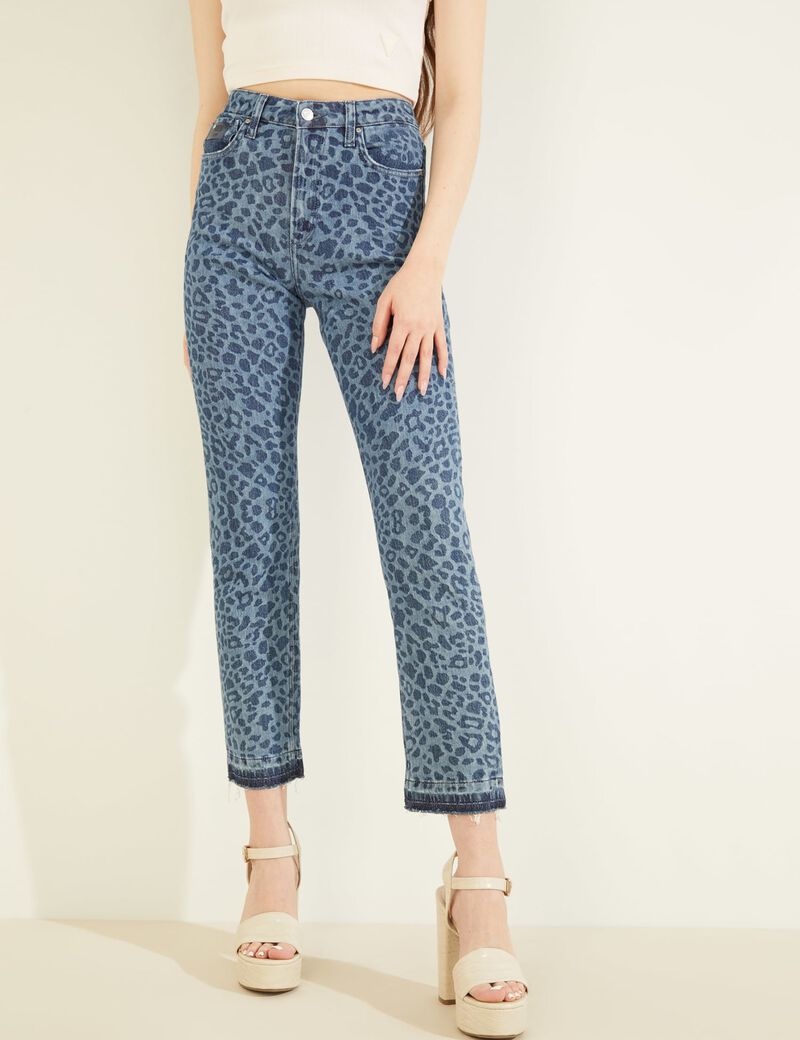 Animalier Print Denim Pant
