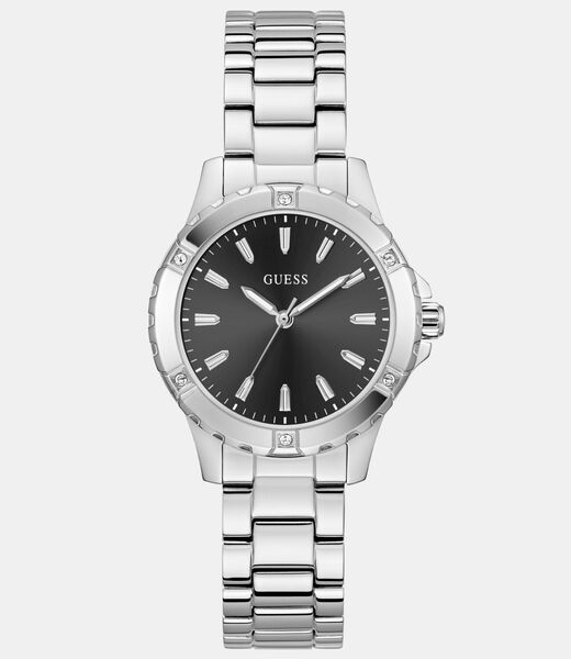 guess ladies silver tone analog watch