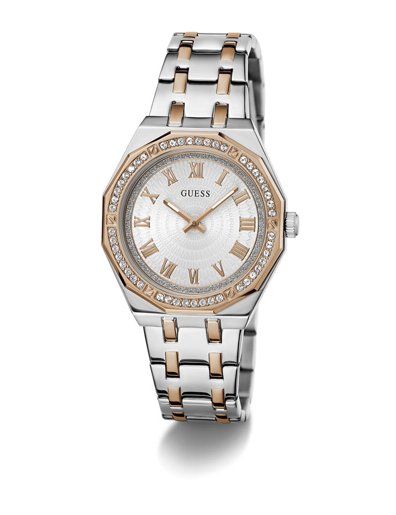 guess ladies 2 tone analog watch