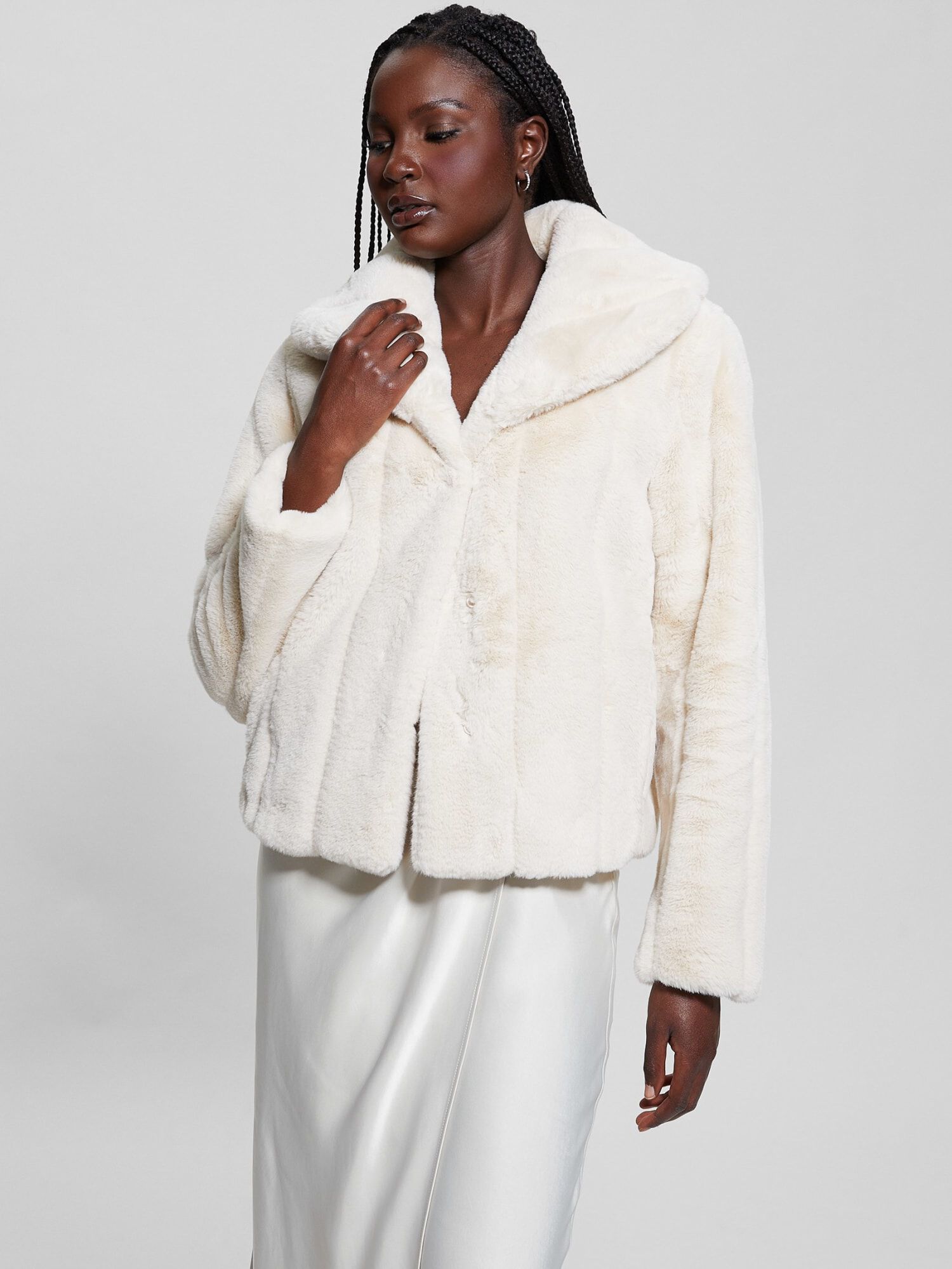 Shop GUESS Online Faux fur jacket