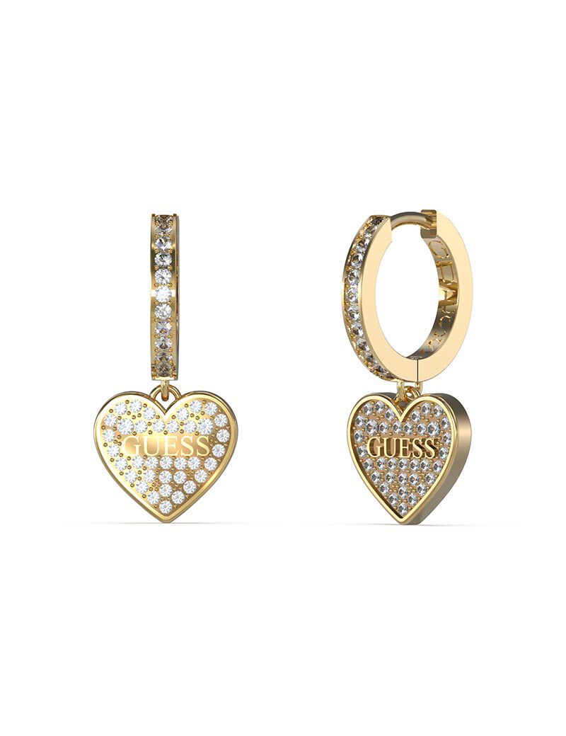 Crystal Heart Gold Earring