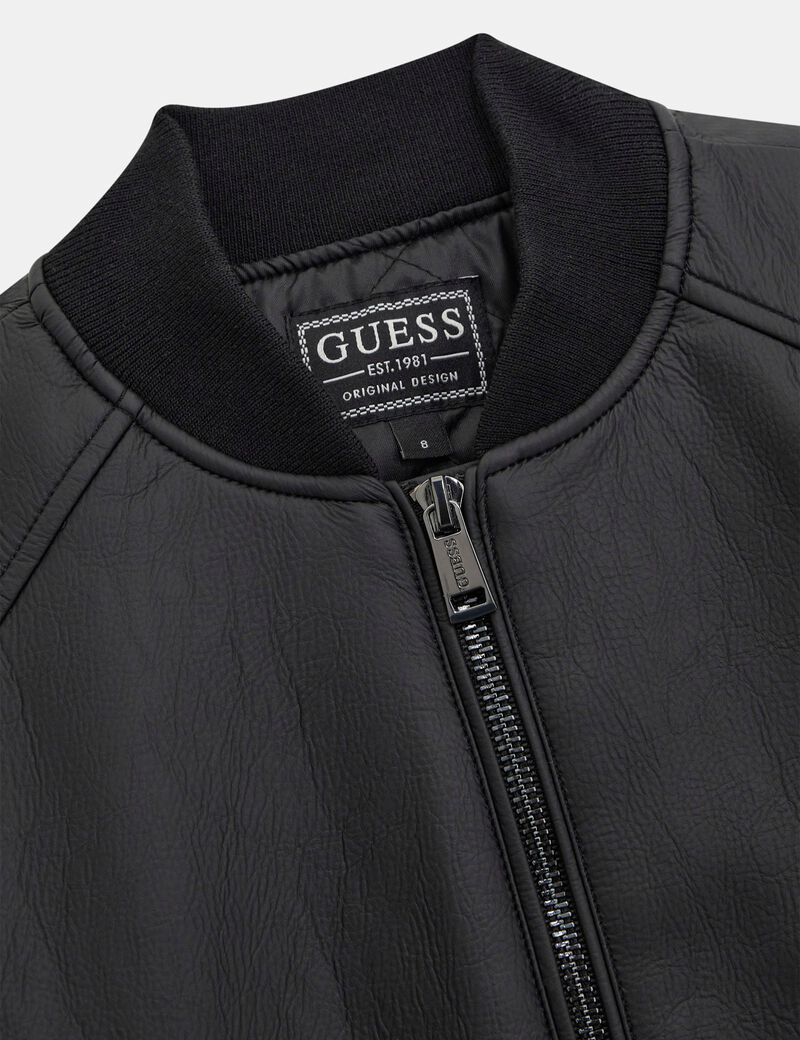 Faux leather bomber jacket