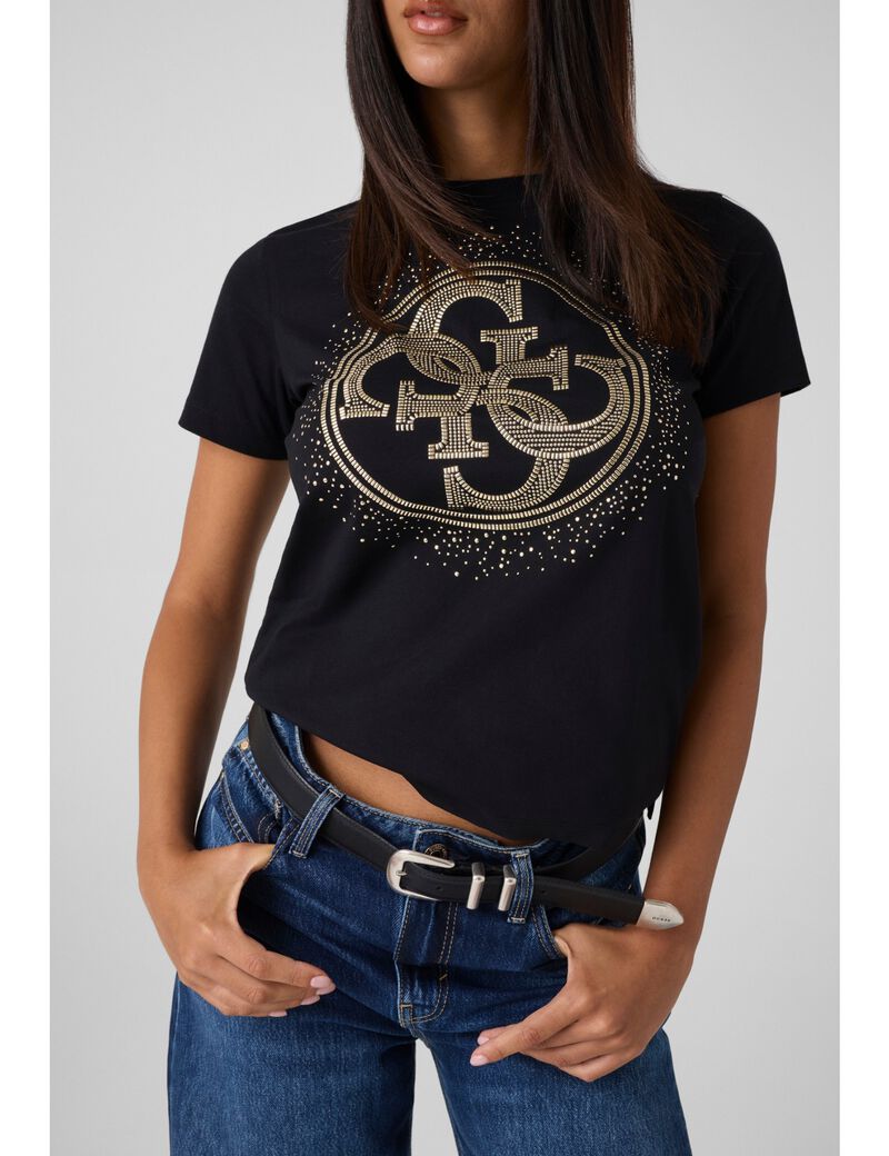 guess round 4g logo printed tshirt