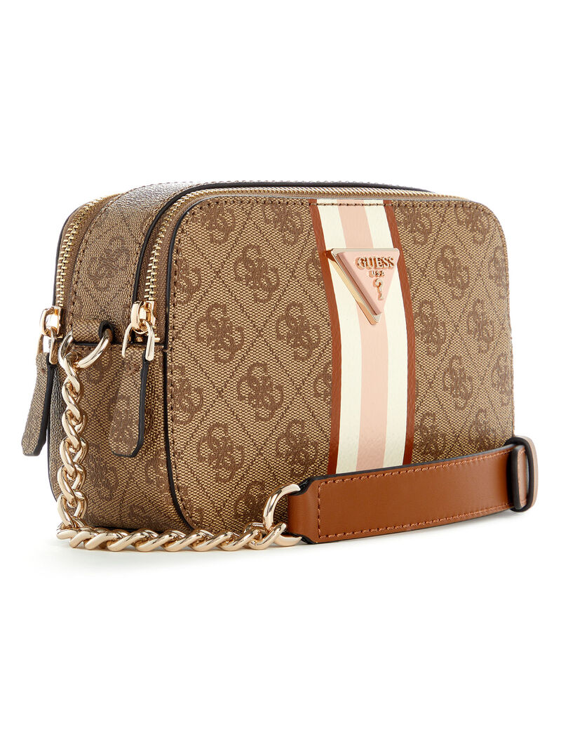Shop GUESS Noelle camera crossbody bag, Brown GUESS EGY