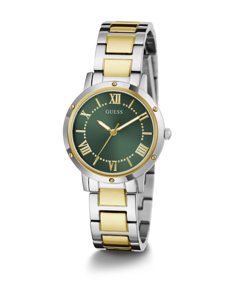 guess ladies 2 tone analog watch