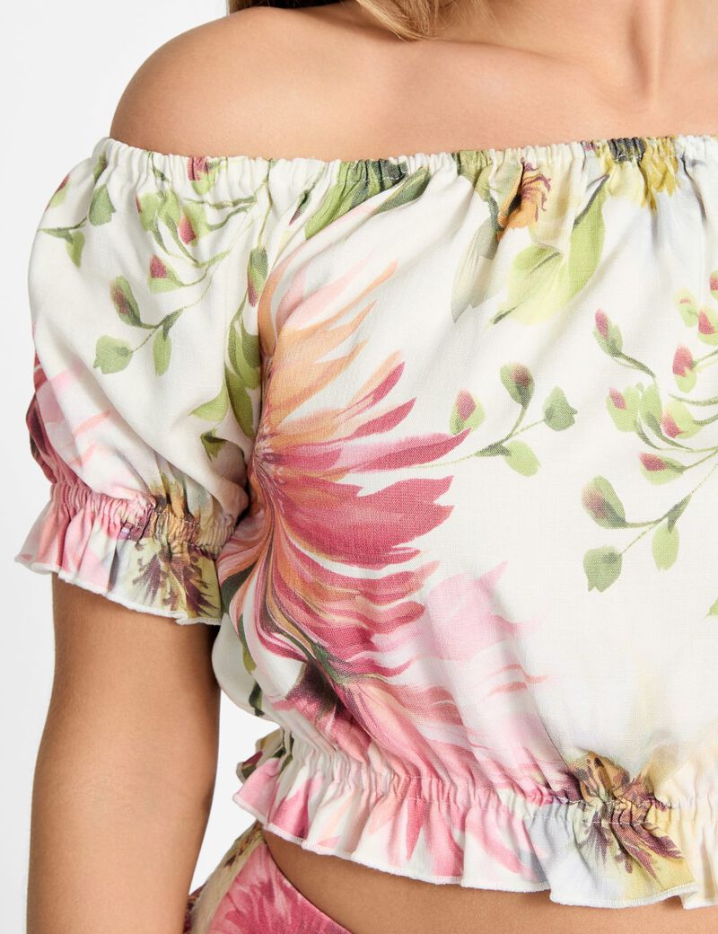Floral print off-shoulder top