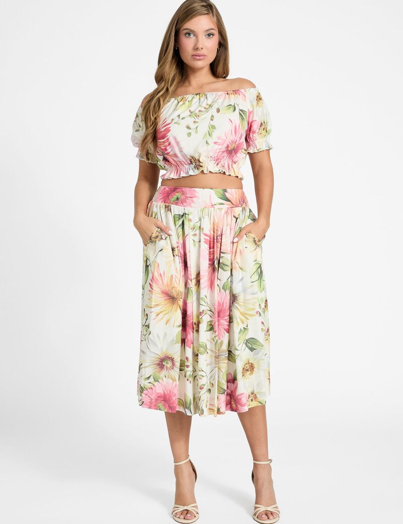 Floral print off-shoulder top