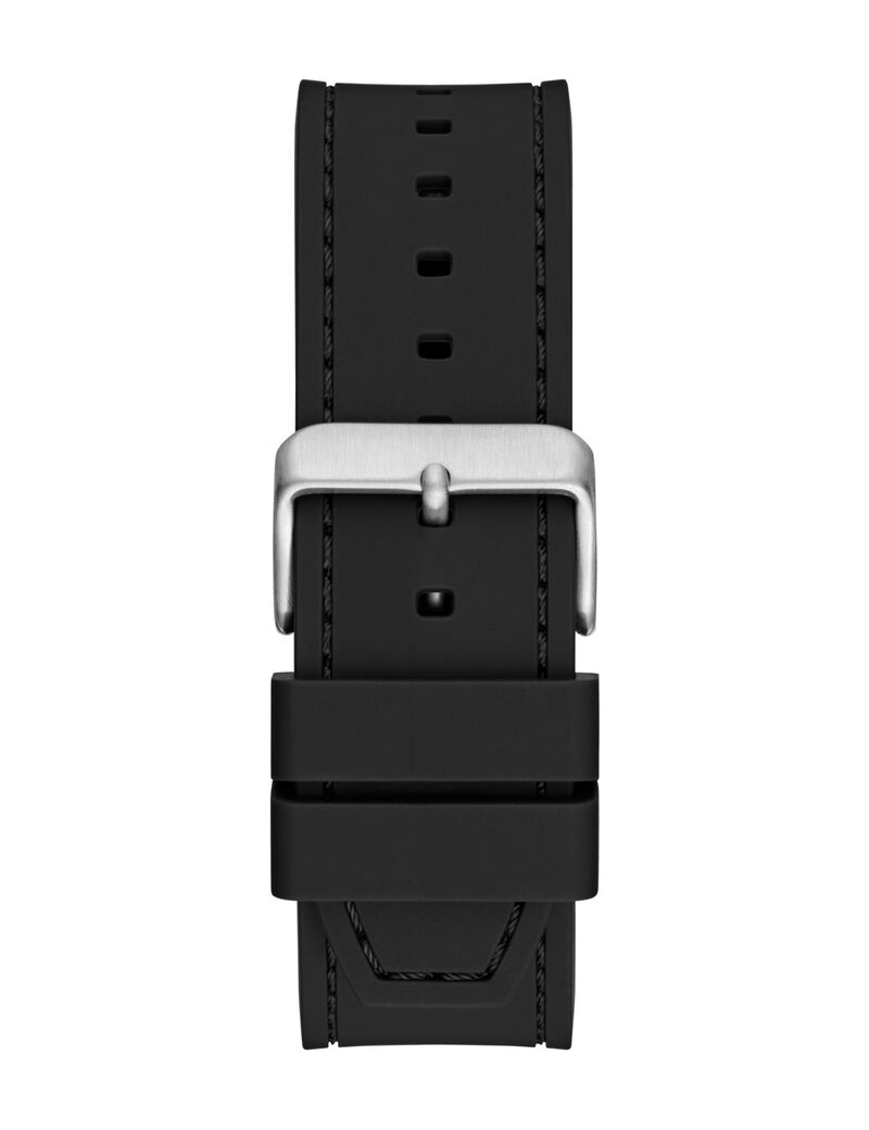 Mens Black Silver Tone Analog Watch