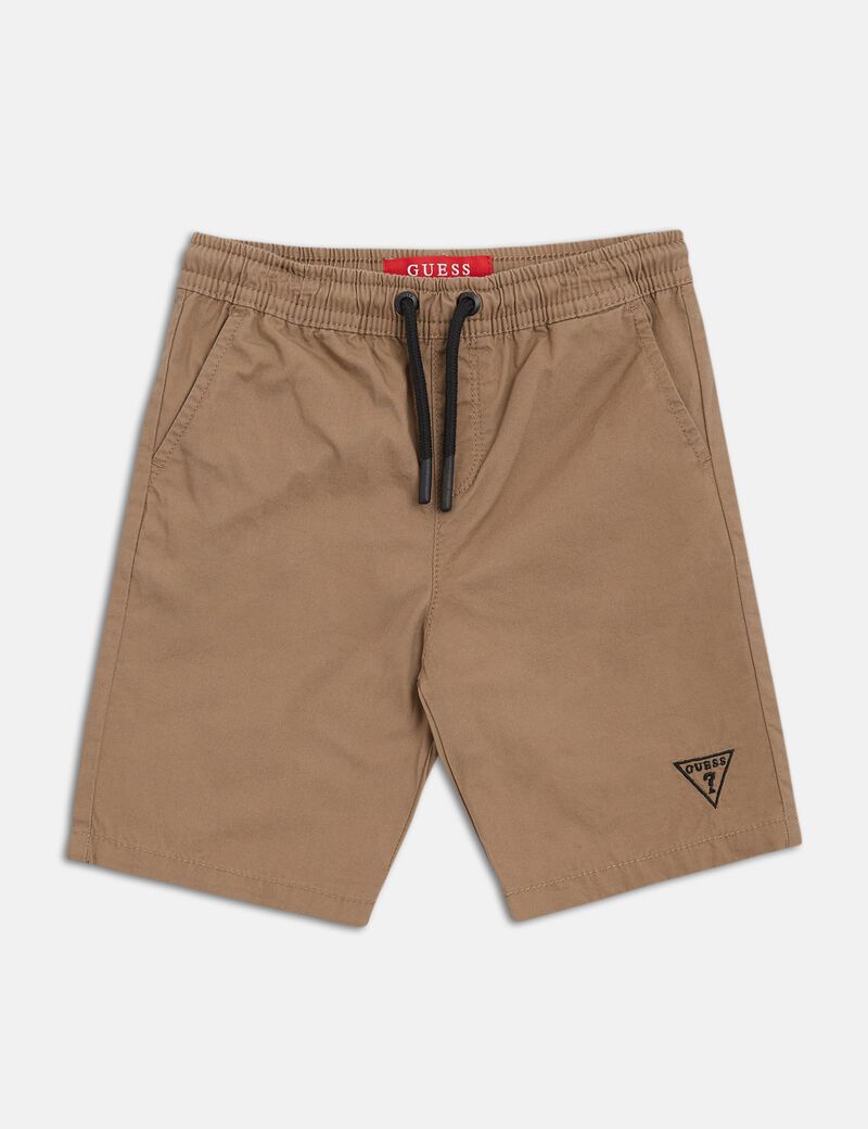 Flat front poplin short