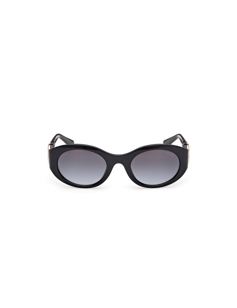 Oval black gradient smoke sunglasses
