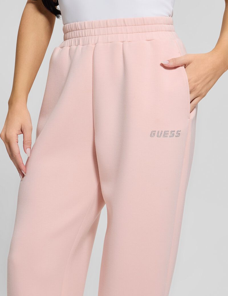 Rhinestone logo joggers