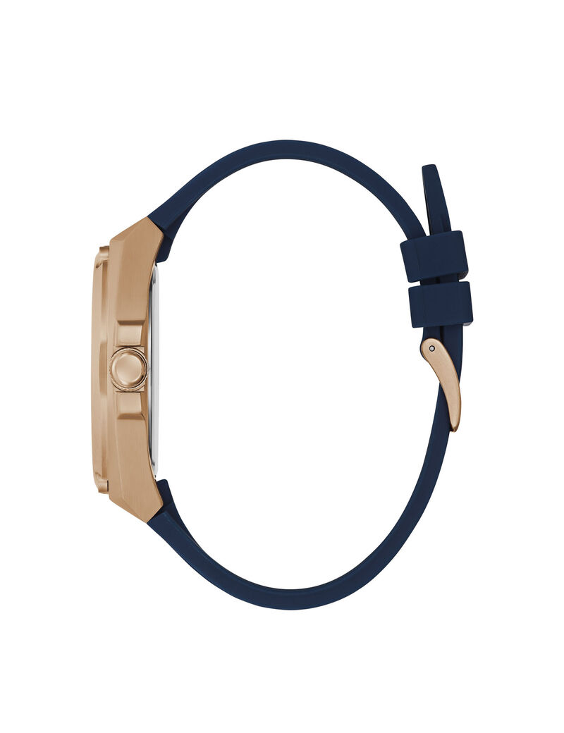 ساعة يد متعددة الوظائف باللون الذهبي الوردي