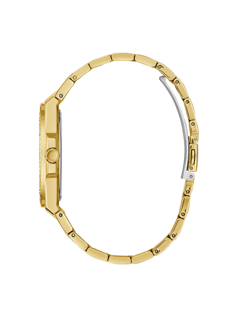 Gold And Whinestone Analog Watch