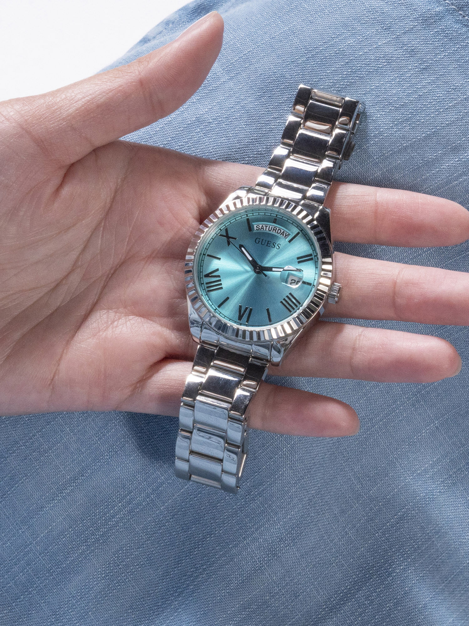 Guess Quartz Watch Analog Leather Gry Brw 2400020687805 | eBay