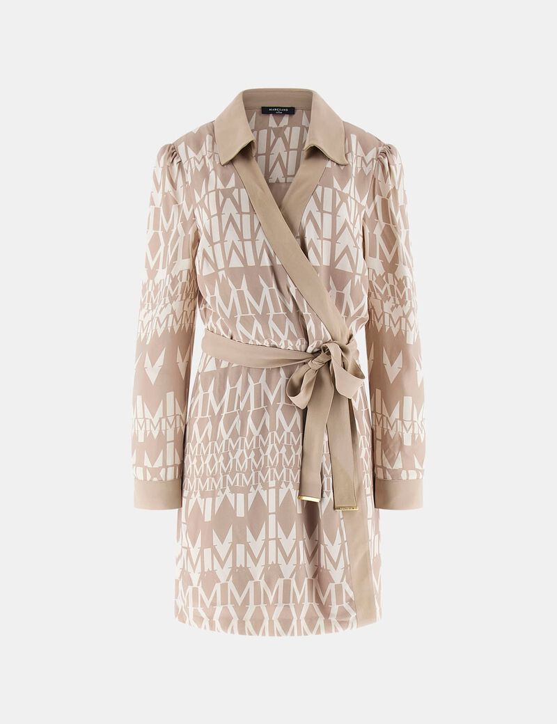 Marciano logo wrap dress