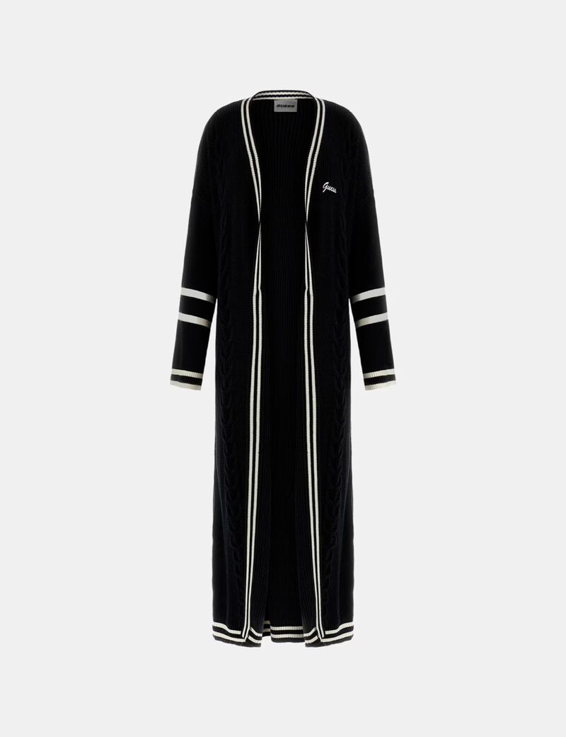 Viscose-blend open cardigan