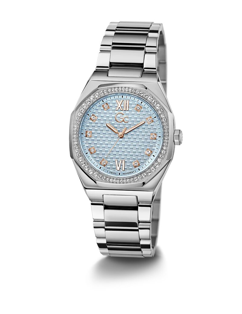 LW COUSSN SLEEK LADY SLV CS BLU DL 34MM QTZ SLV SS BRCT FW23