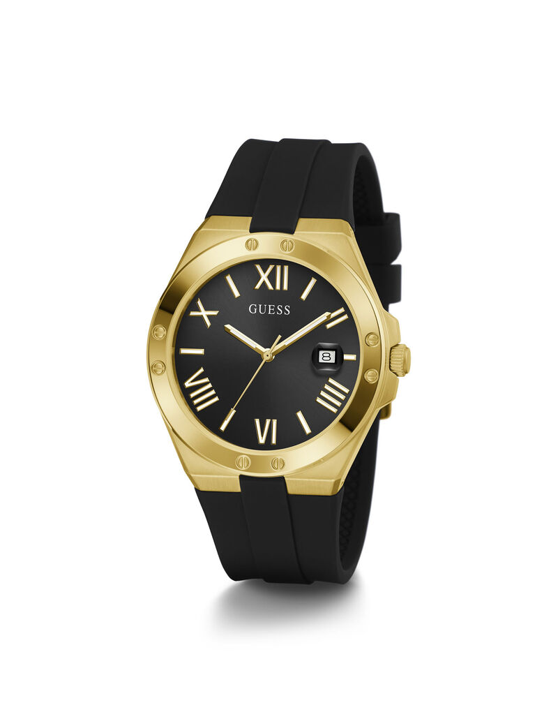 Black And Gold Analog Watch