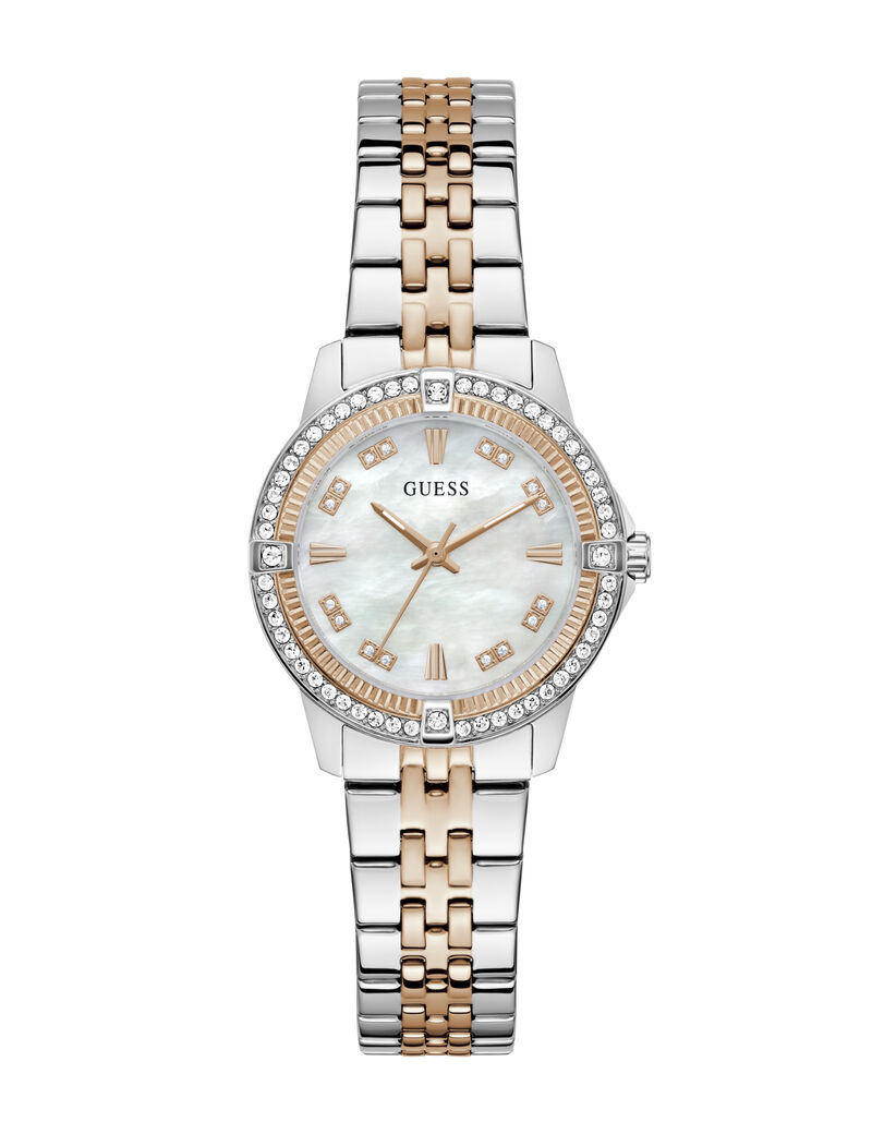 Ladies 2T Silver/Rose Gold Tone Round Analog Watch