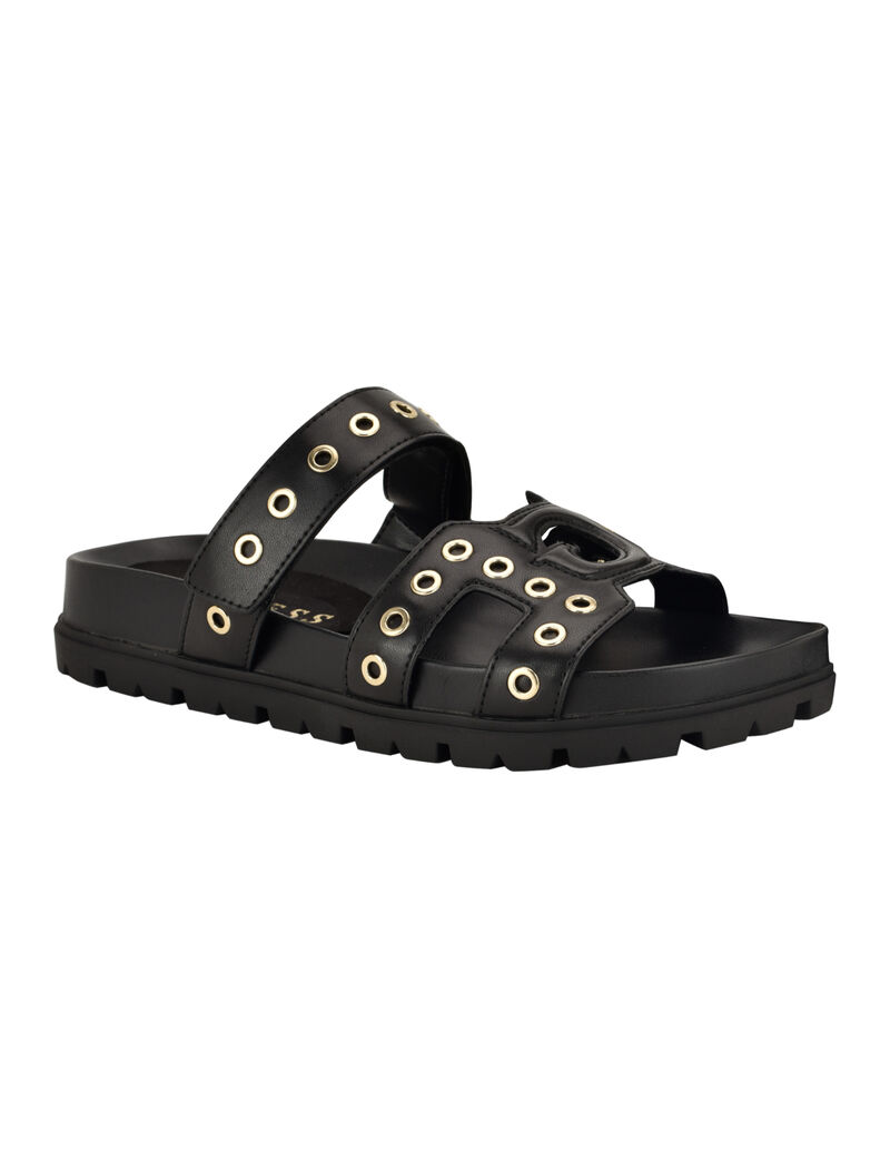 Fashie Slip On Double Strapped Footbed Sandal