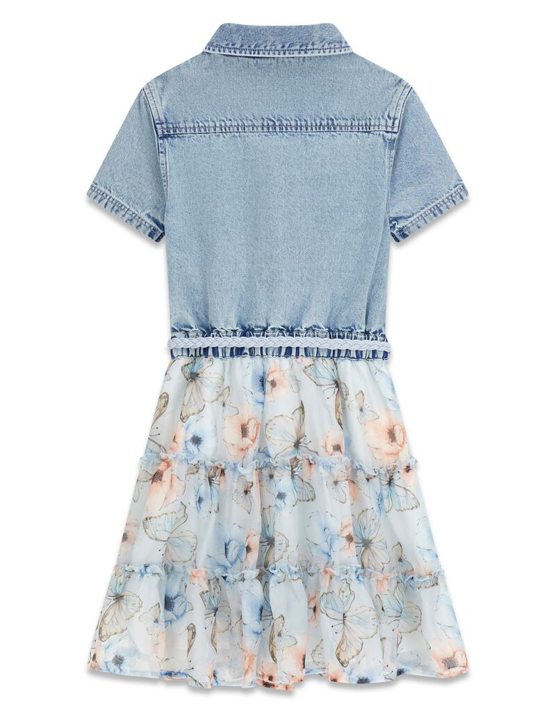 Mixed fabric dress