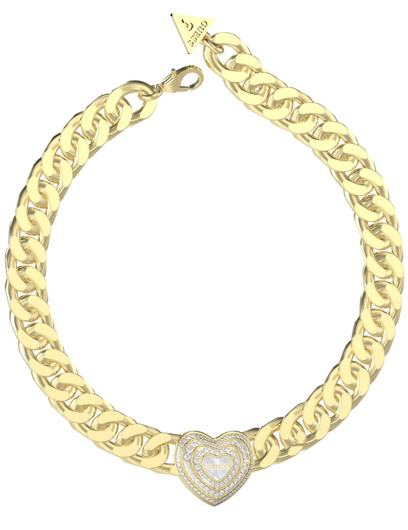 17" MOP AND CRYSTALS HEART NK