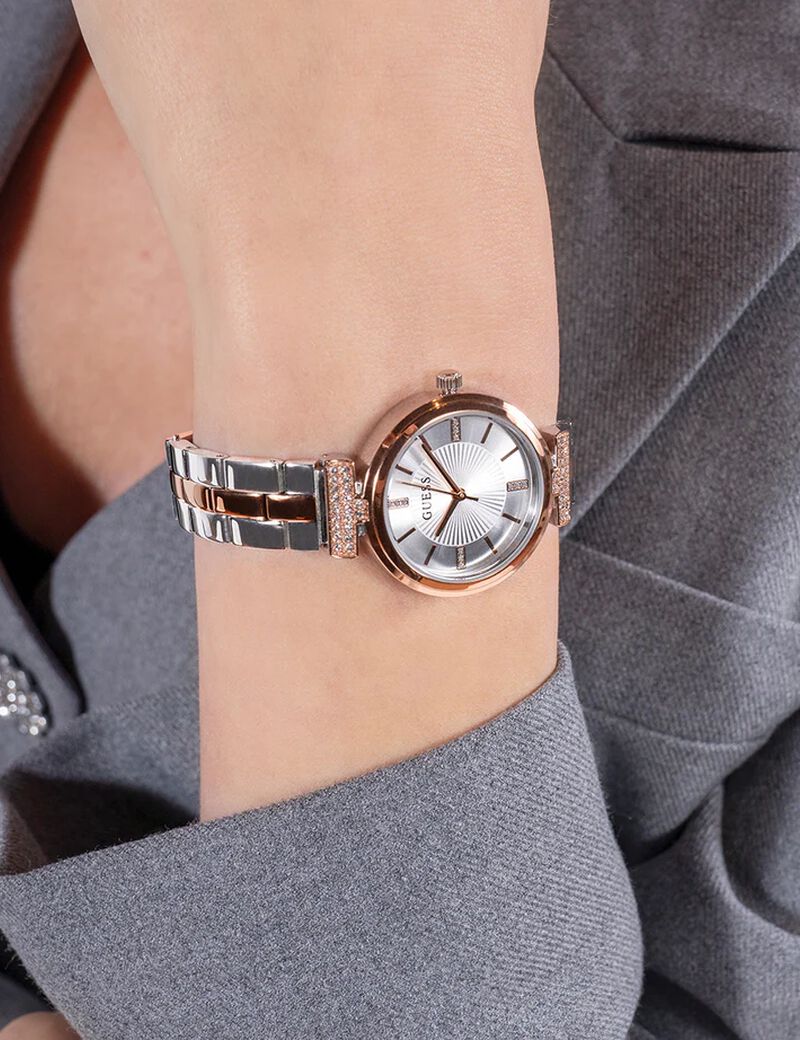 Ladies 2-Tone Rose Gold Tone Analog Watch