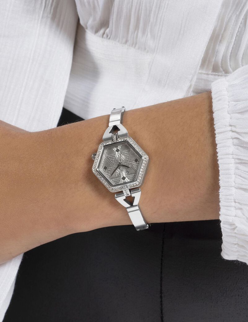 Analogue watch with crystal appliqué detailing