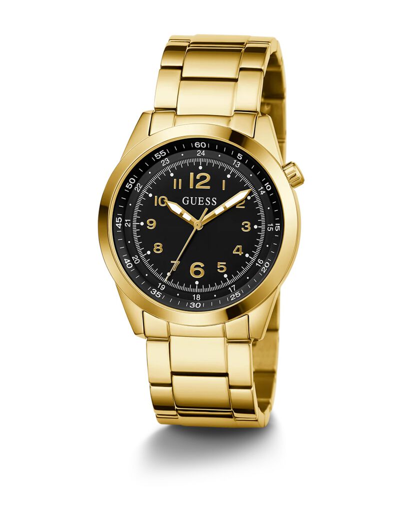 guess gw max yg cs blk dl 42mm qtz yg brct f22