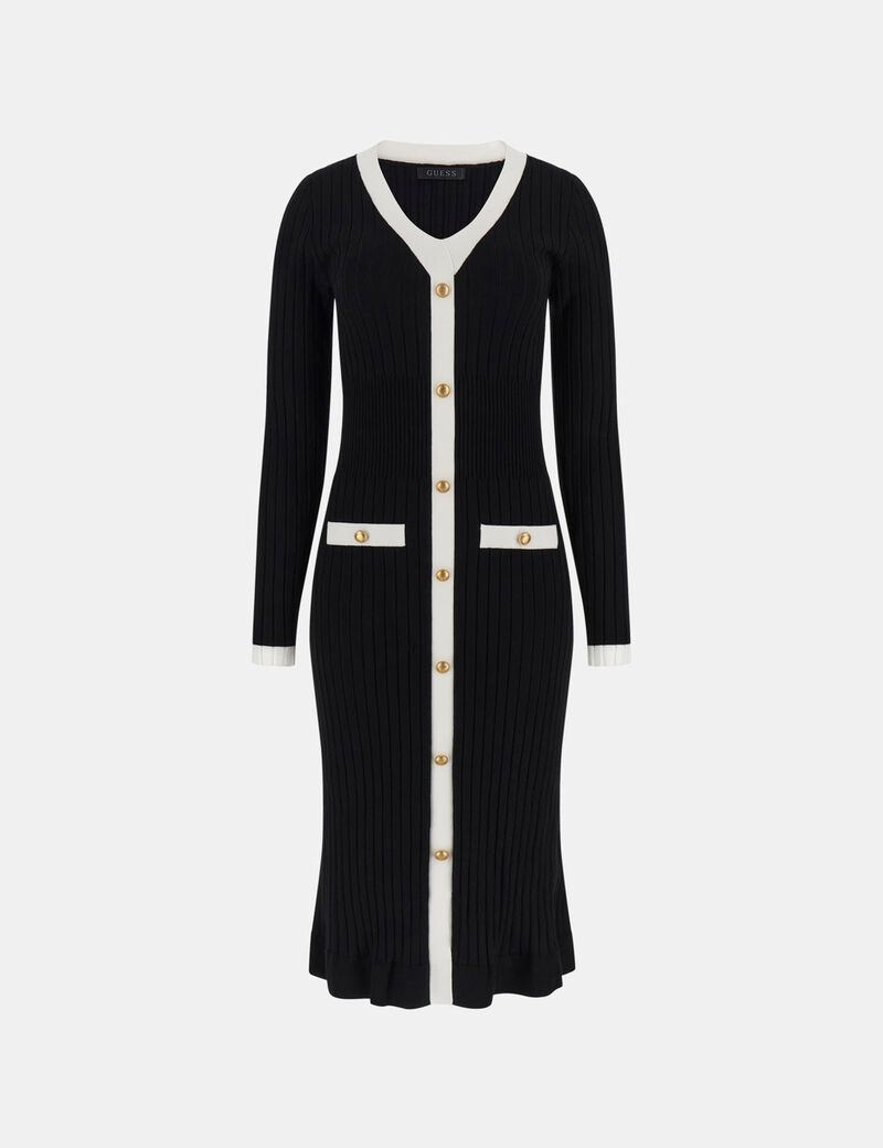 Rib-knit midi dress