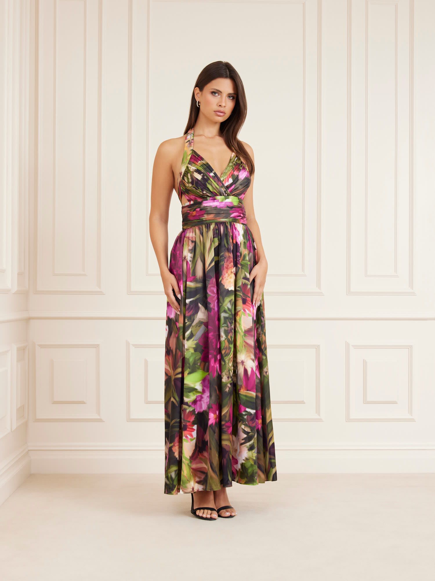 Shop GUESS Marciano floral print long dress, Brown | GUESS EGY