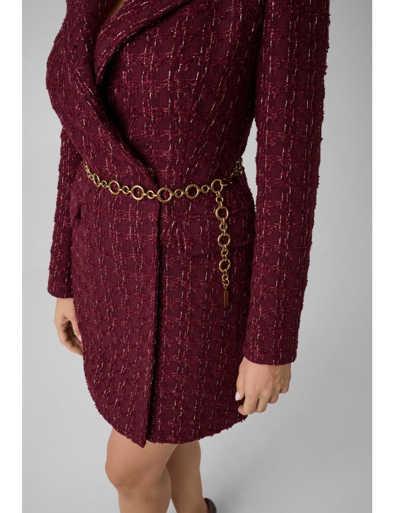 guess tweed blazer belted dress