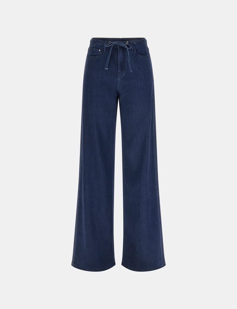 Wide-leg lyocell jeans