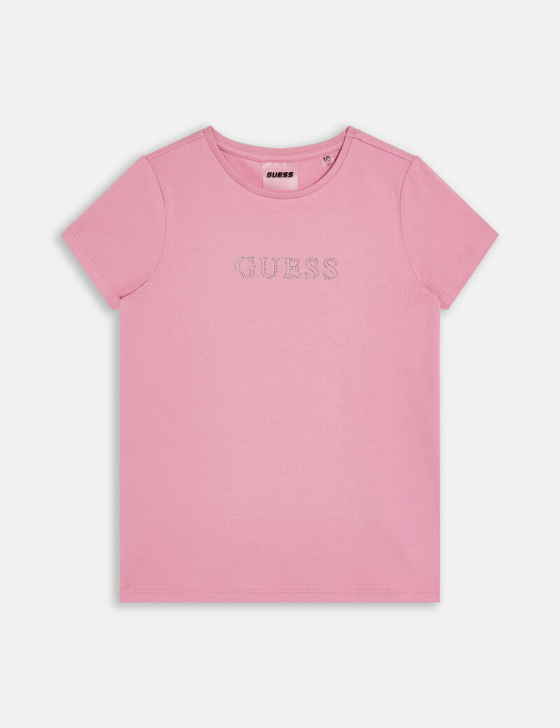 Front rhinestones logo t-shirt