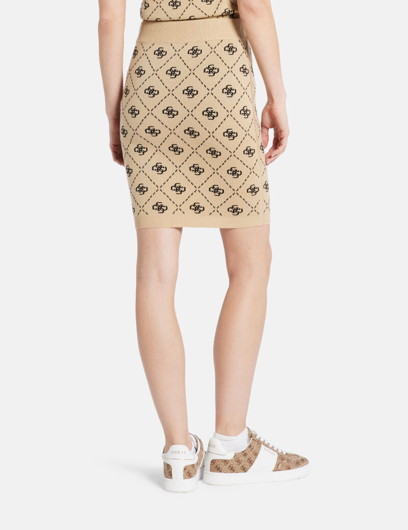 4G logo wool blend mini skirt